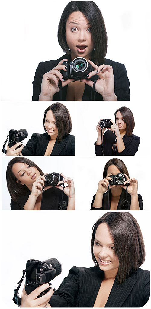    / Girl with camera - Stock Photo
