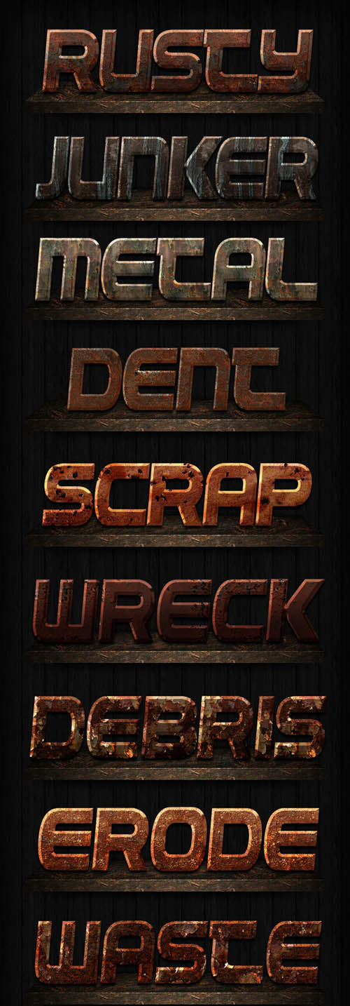 Rusty Text PS Styles