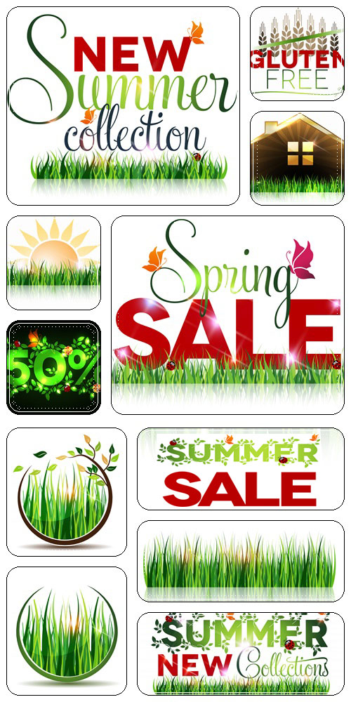 Spring and summer sale design elements - vector stock