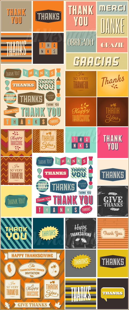     ,   / The thanks in vintage style, images stock vector