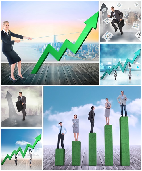 Collage of business people, part 8 - Stock Photo