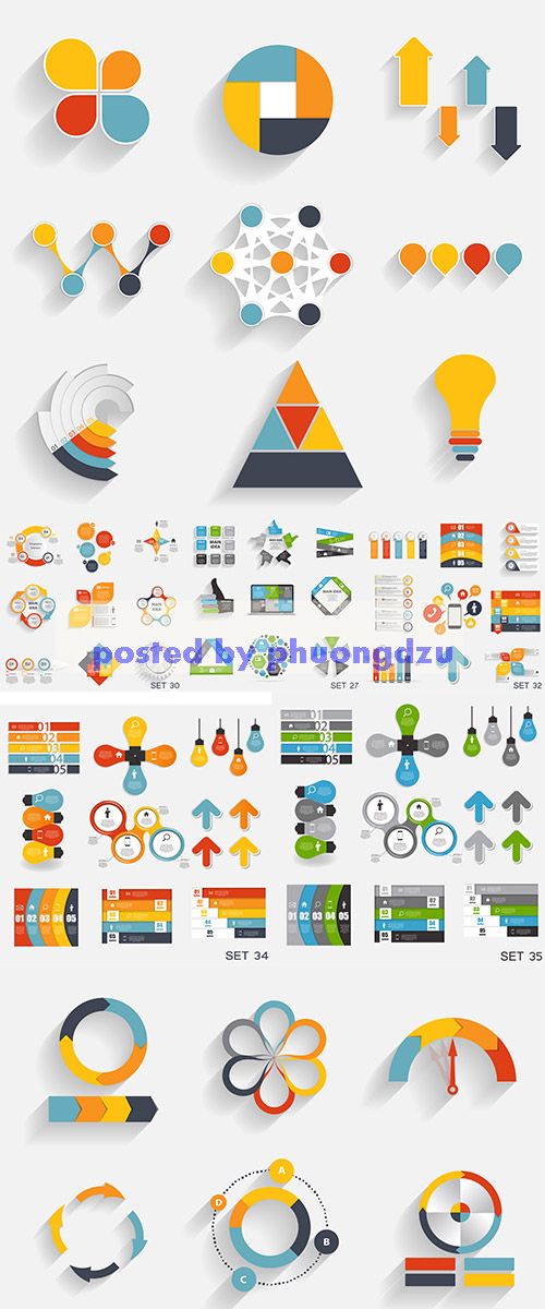 Stock: Collection of Infographic Templates for Business Vector
