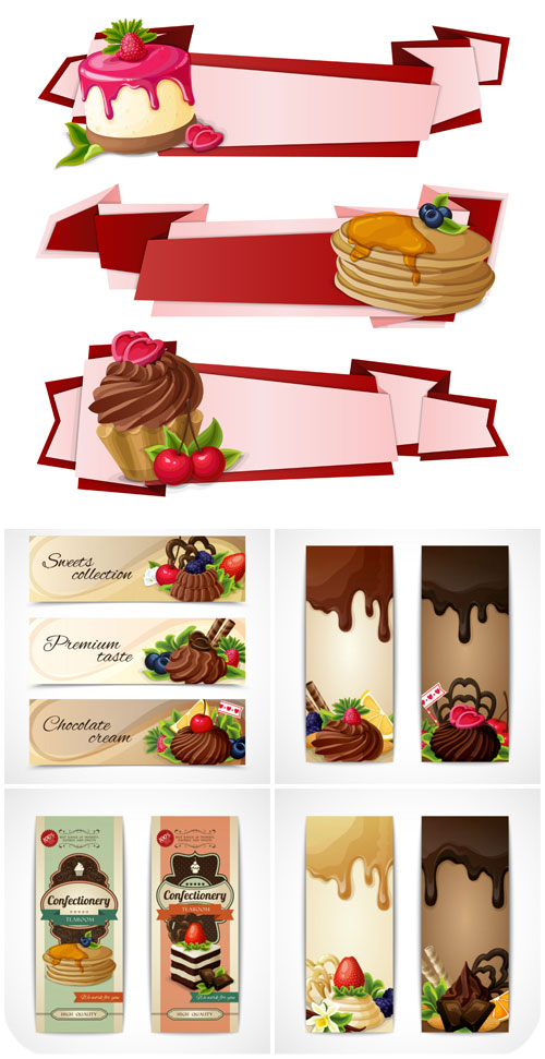   ,  / Banners vector sweets