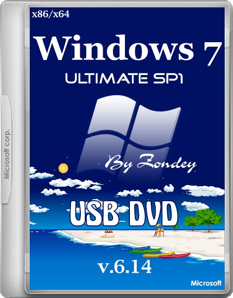 Windows 7 Ultimate SP1 x86/x64 USB-DVD v.6.14 by zondey (2014/RUS)