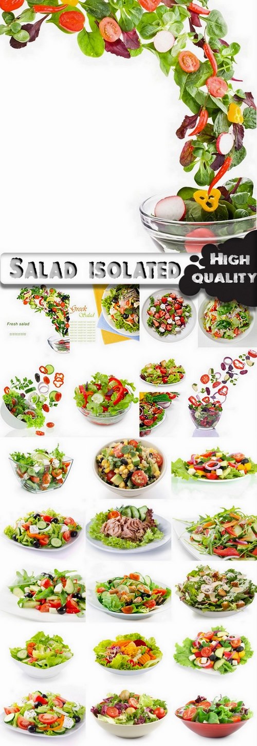 Salad of Vegetables isolated on white stock Images - 25 HQ Jpg