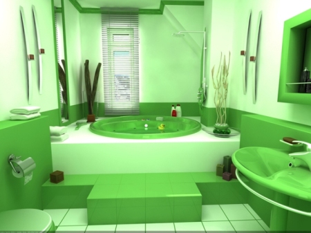 Салатовая ванная комната: гармония и уют  - советы профессионала