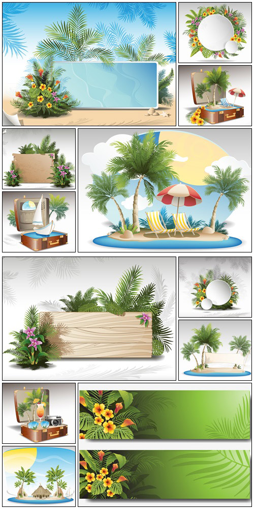 Tropical summer vacation - vector stock