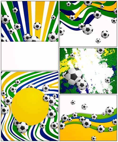Background with Soccer Balls - vector stock