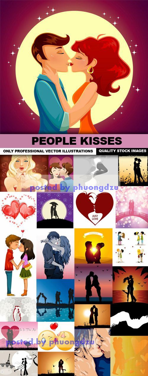 People Kisses Vector colection