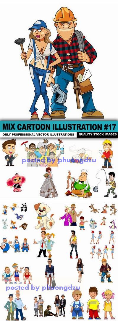 Mix Cartoon Illustration Vector part 17