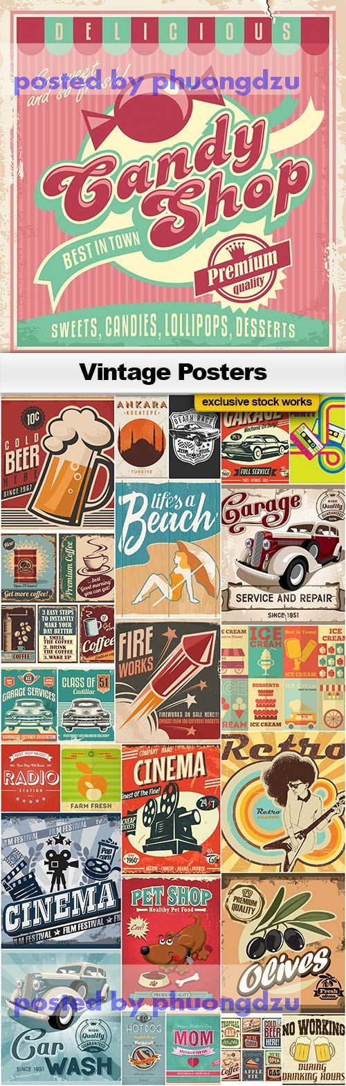 Vintage Posters Vector colection