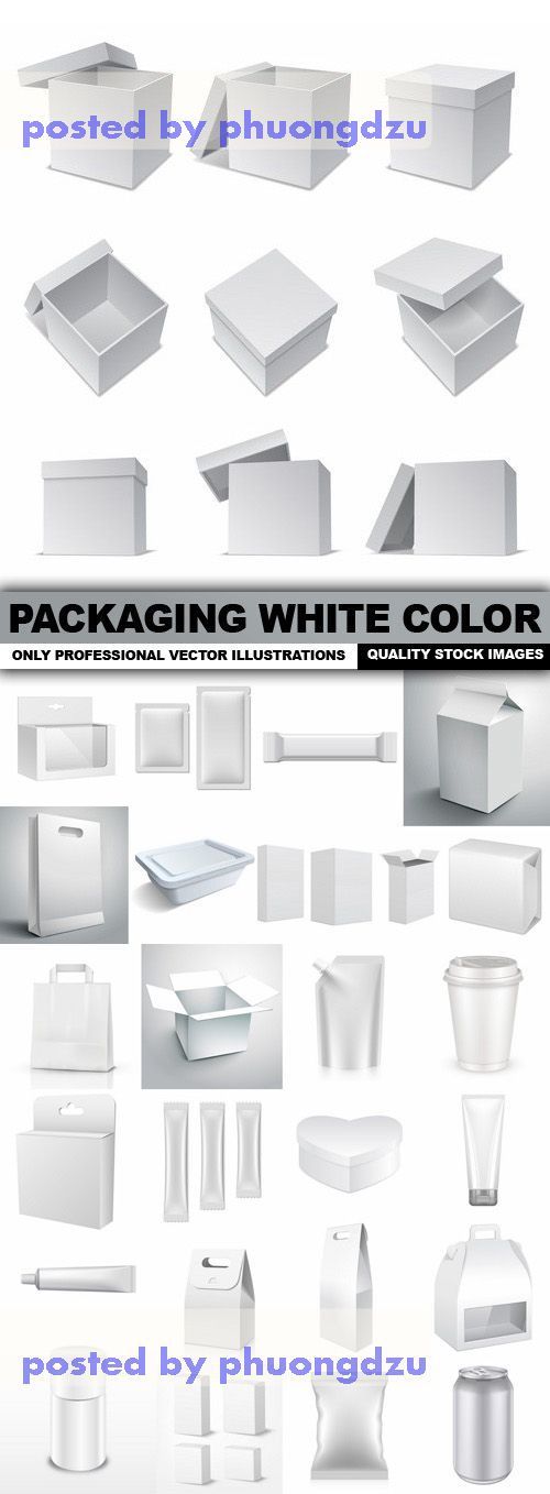 Packaging White Color Vector