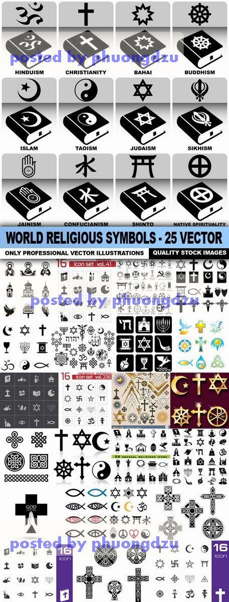 World Religious Symbols Vector colection part 2
