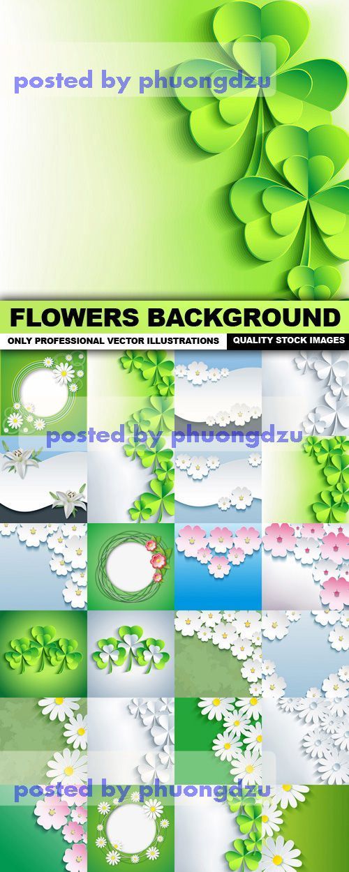 Flowers Background Vector colection part 2