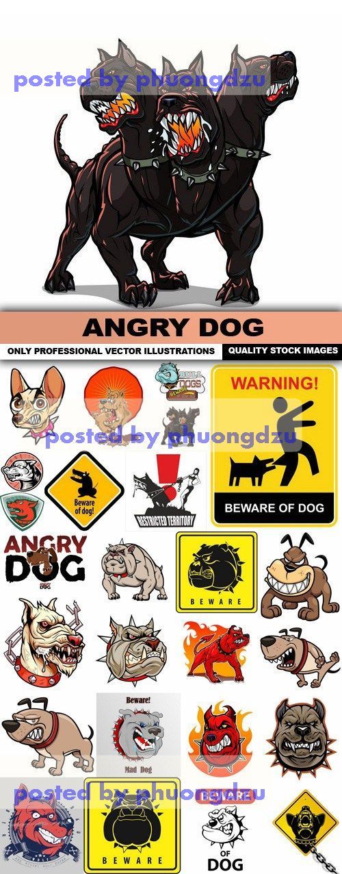 Angry Dog Vector colection part 1