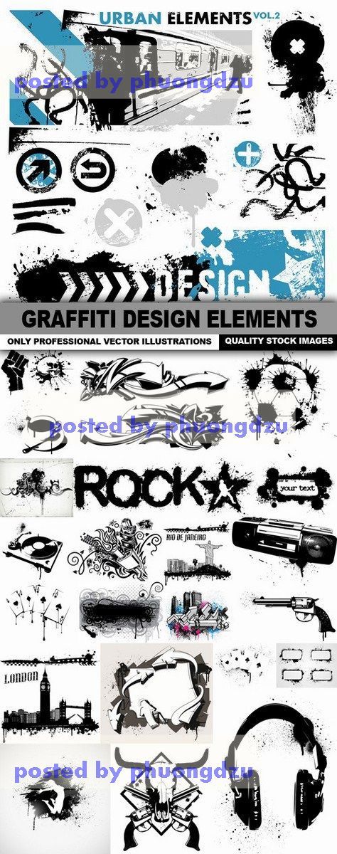 Graffiti Design Elements Vector colection part 1