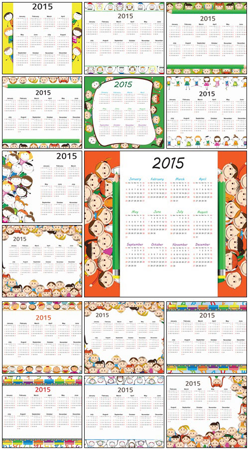 Calendar 2015, part 3 - vector stock