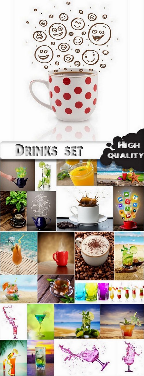 Drinks set with coffee and cocktails - 25 HQ Jpg