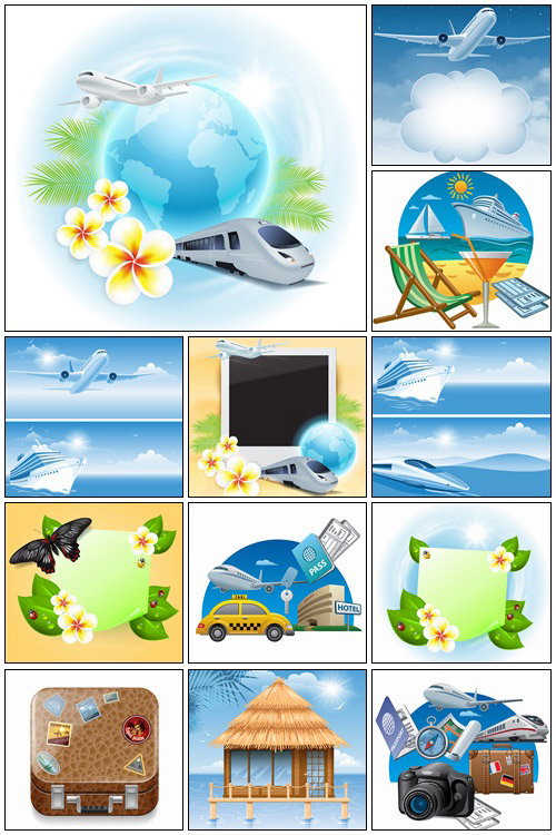 Concept travel and nature illustration - vector stock